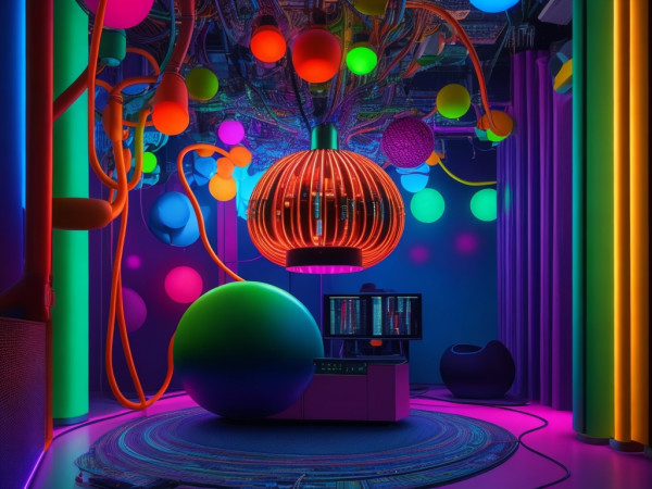 DreamShaper_v7_a_computer_with_lots_of_wires_inside_a_colorful_0.jpg